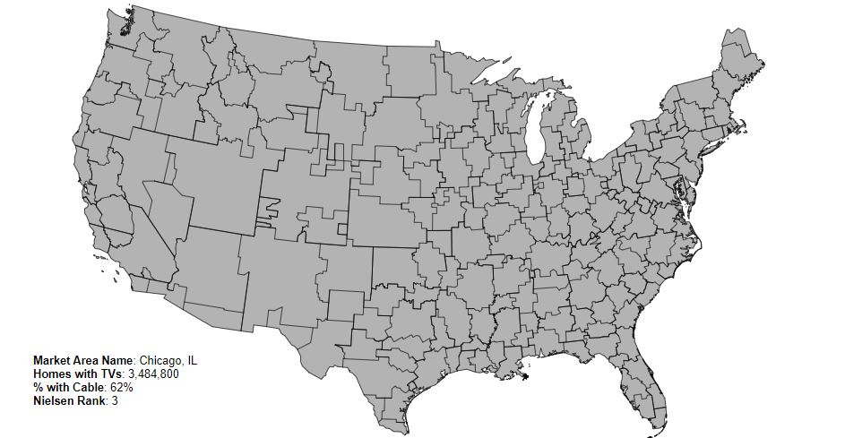 Designated Media Area (DMA) map of the US