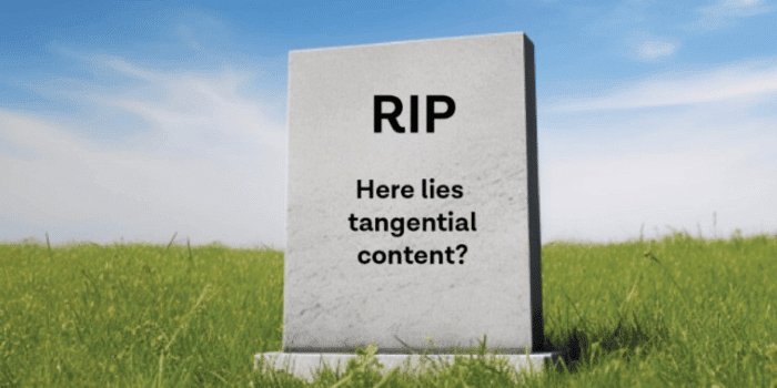 Gravestone showing possible end to tangential content